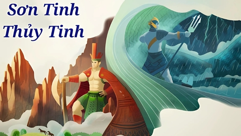 Tóm tắt chi tiết tác phẩm Truyền thuyết Sơn Tinh – Thủy Tinh