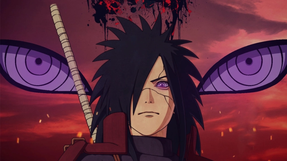 Madara Uchiha đến từ anime Naruto, nổi bật với sức mạnh Sharingan và Rinnegan
