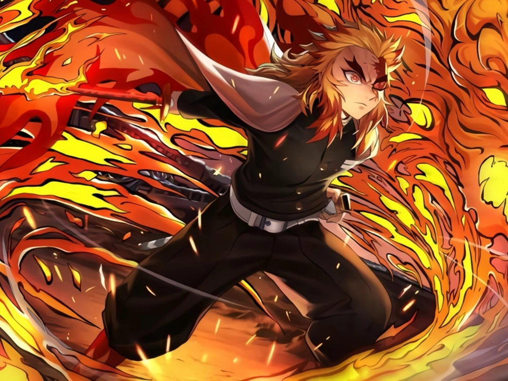 Rengoku hình nền rực lửa tuyệt đẹp cho màn hình