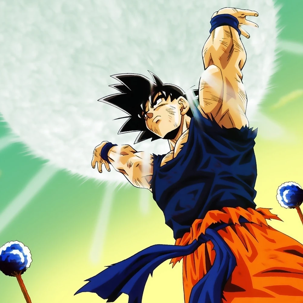 Hình nền Son Goku nổi bật với cảnh chiến đấu sống động và đầy màu sắc