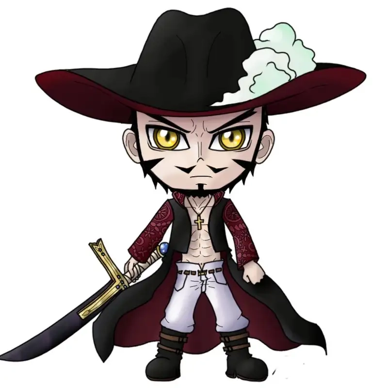 Chiêm ngưỡng Hình vẽ Dracule Mihawk chibi đẹp hút mắt