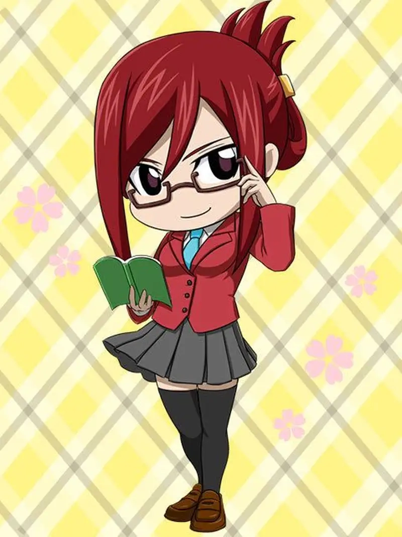 Chi tiết tuyệt vời trong Erza Scarlet chibi HD sắc nét