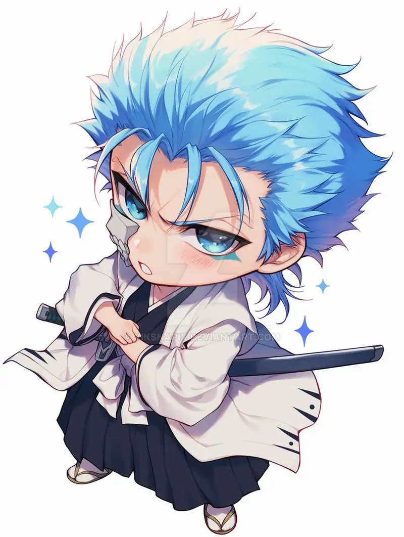 Grimmjow Jaegerjaquez chibi năng động và đáng yêu