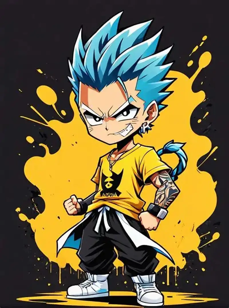 Hình ảnh Grimmjow chibi đầy màu sắc
