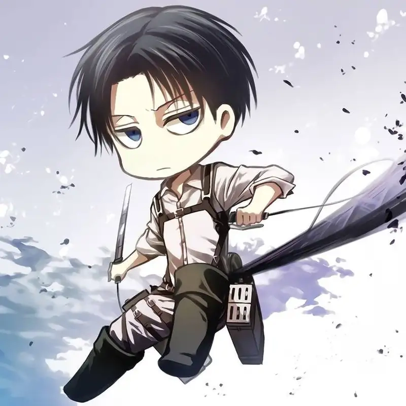 Trang trí chat với chibi Levi Ackerman sticker sinh động