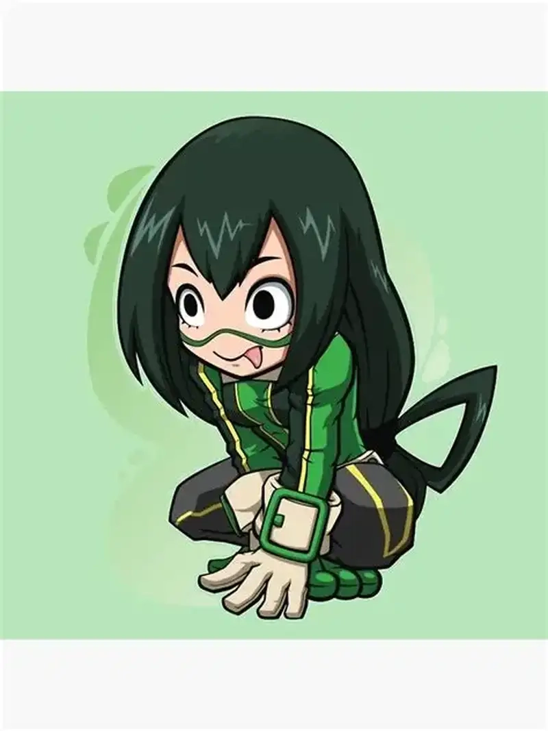 Thưởng thức Tsuyu Asui chibi vẽ tay tinh tế và sinh động