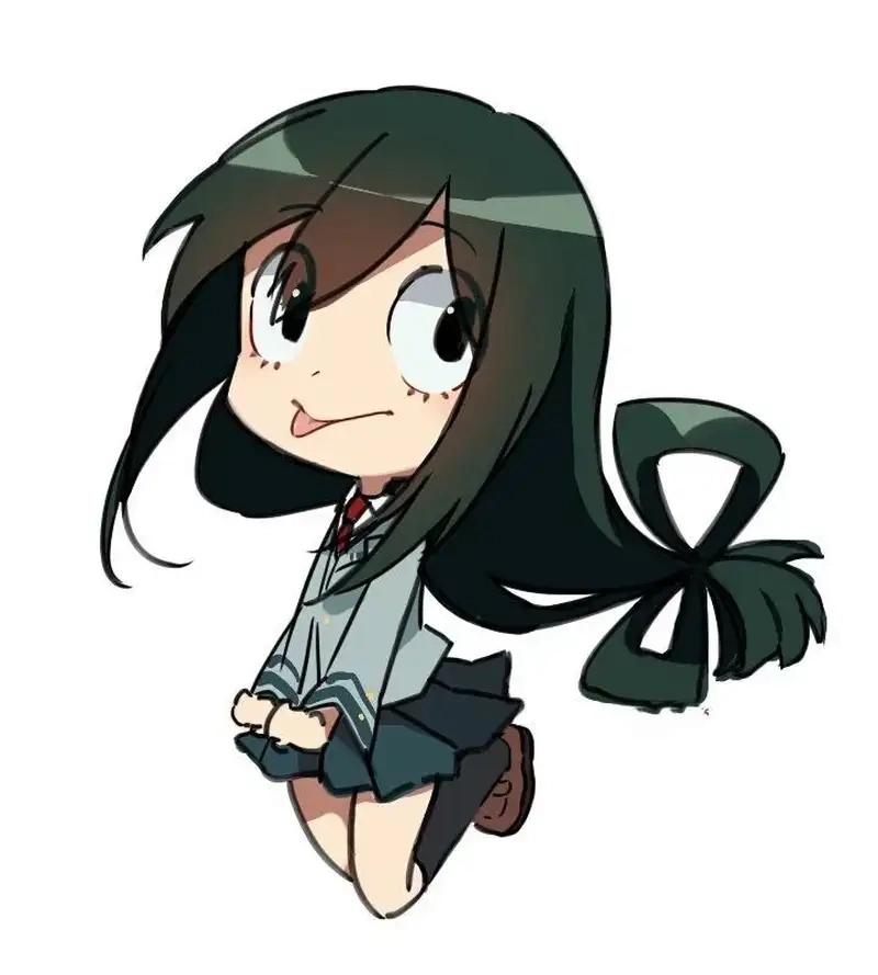 Ngắm Tsuyu Asui chibi kawaii phong cách Nhật Bản cực yêu