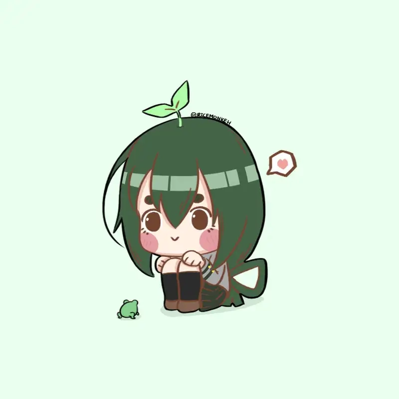 Chiêm ngưỡng fanart chibi Tsuyu Asui sống động và cuốn hút