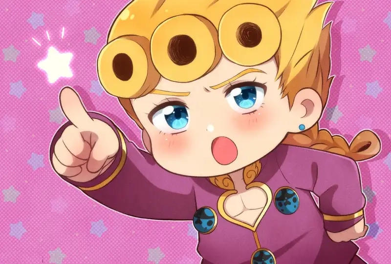 Ngắm Giorno Giovanna chibi anime style đáng yêu