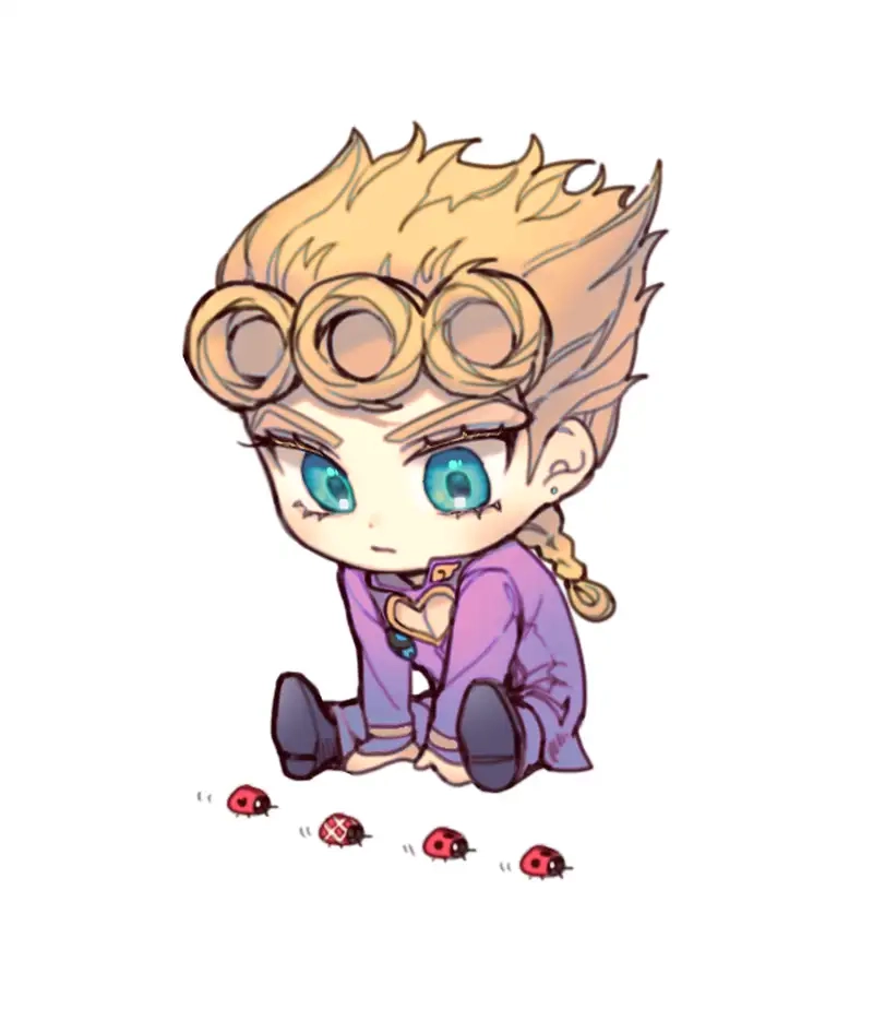 Giorno Giovanna chibi fan art sáng tạo độc đáo